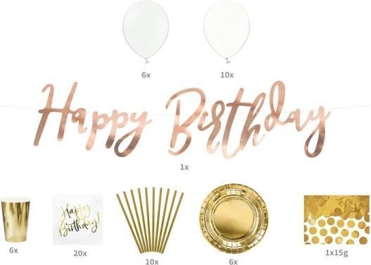 Produktbild Partydeco Party Dekorationsset Gold Geburtstagsdeko 60-tlg.