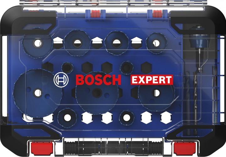 Actual product image Bosch Professional Zubehör EXPERT Tough Material hole saw set, 20/22/25/32/35/40/44/51/60/68/76 mm, 14 pcs. (44 millimetres, 60 millimetres, 32millimetre, 51 millimetres, 68 millimetres, 25 millimetres, 22 millimetres, 35 millimetres, 40 millimetres, 76 millimetres, 20 millimetres)