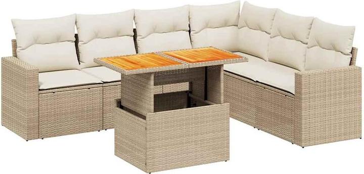 Actual product image VidaXL Garden furniture Sofa set Garden set 7-piece garden set Beige