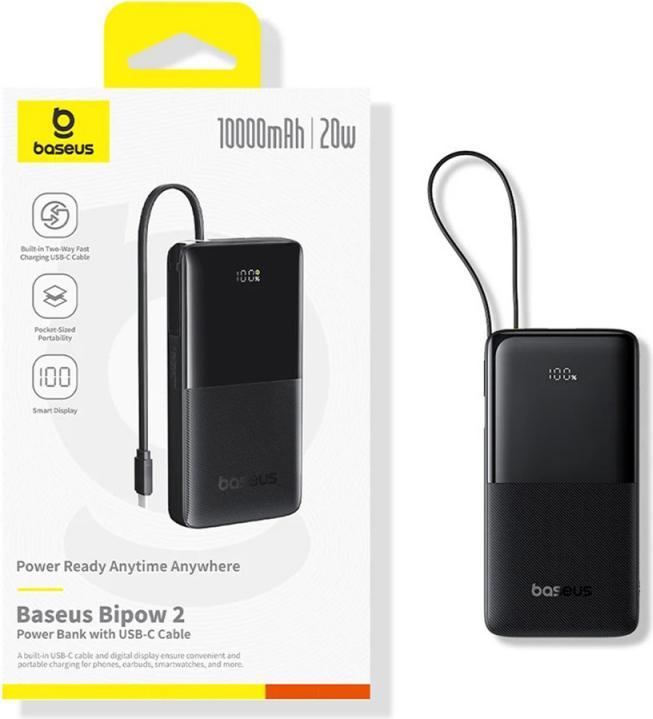 Produktbild Baseus Powerbank Bipow 2 10000mAh 20W (Black) (10000 mAh, 20 W, 37 Wh)