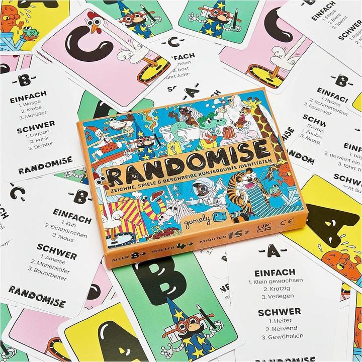 Actual product image Gamely RANDOMISE - Draw, play & describe colourful identities (German)