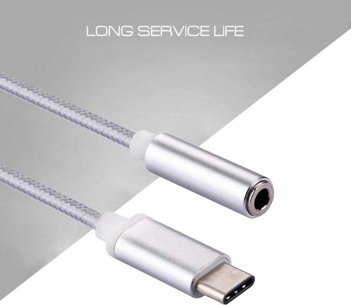 Immagine prodotto Calitron Adattatore audio cavo convertitore USB-C - Tipo C, argento (0.10 m, USB 3.2 Gen 1)