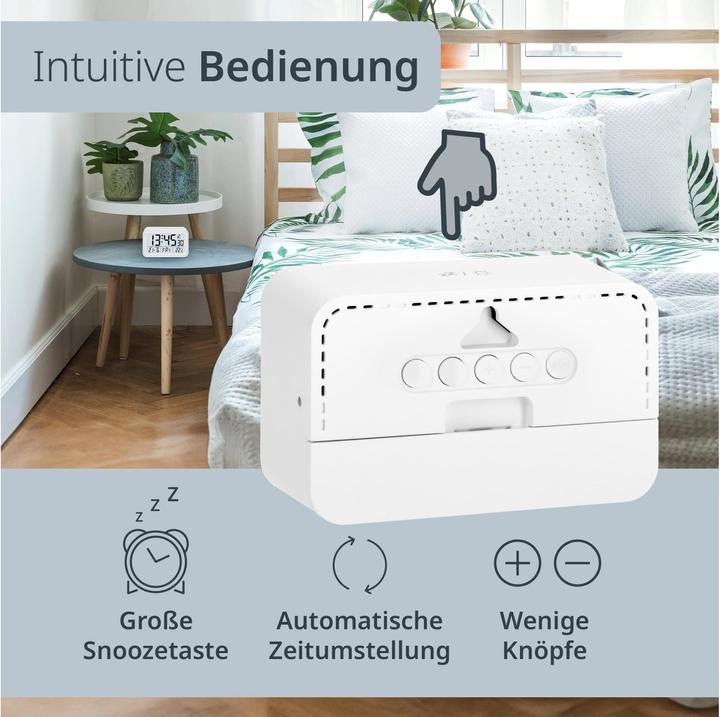 Produktbild ADE Funkwecker digital Weiss, Ausstattung