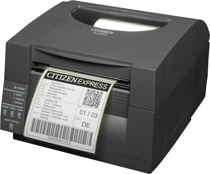 Citizen Stampante CL-S531II  Termica diretta, nero, spina UK+EN (300 dpi)