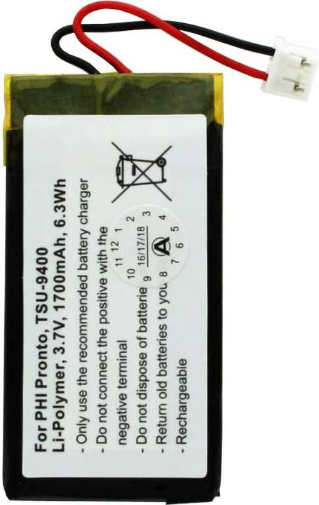 Image du produit Philips Batterie PRONTO TSU-9400 (1 pcs, Spécifique à l'appareil, 1700 mAh)