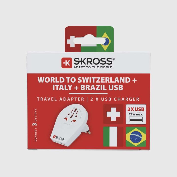 Energy Label Skross Country World to CH Italy Brazil USB