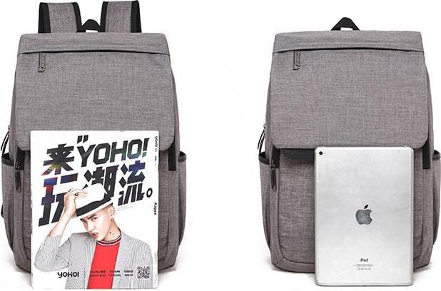 Produktbild JTI Moderner Rucksack aus Canvas mit Deckel - Grau