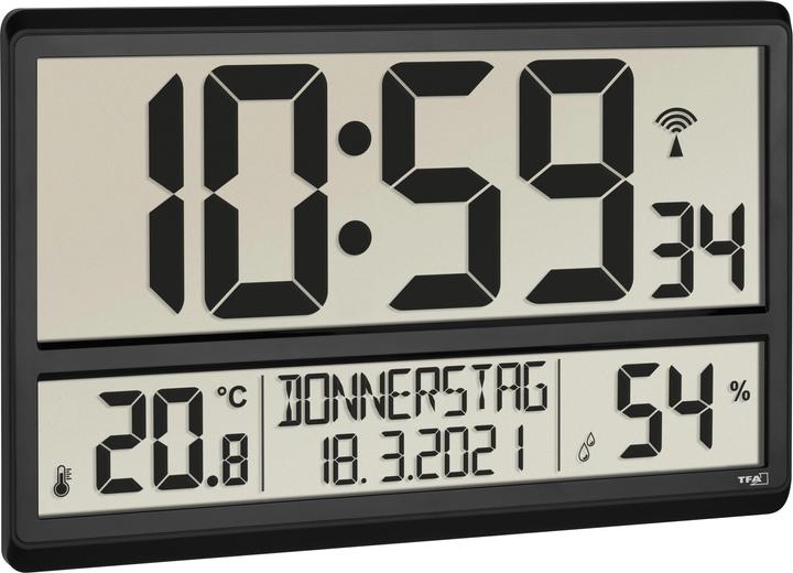 TFA Digital Funk-Wanduhr mit Hygrometer