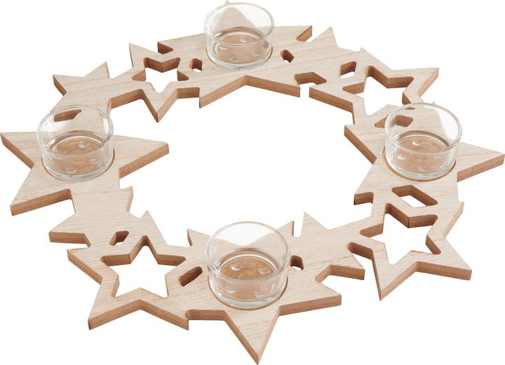 Immagine prodotto VBS Portacandele "Ghirlanda dell'Avvento - Stelle", incl. 4 barattoli di teiera