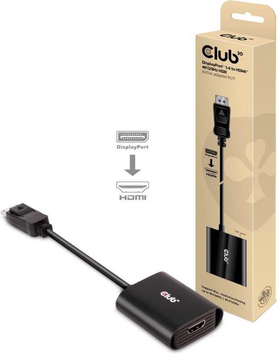 Produktbild Club 3D Adapter DP 1.4 auf HDMI 4K120Hz HDR Aktiver Adapter (HDMI, 6.20 cm)