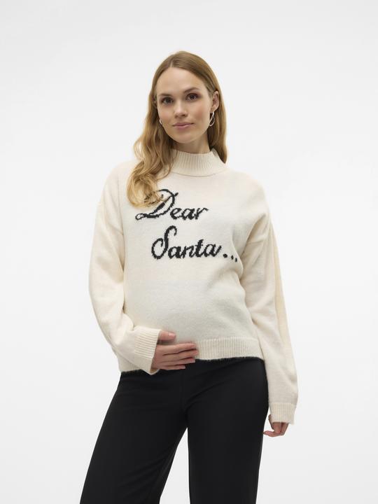 Produktbild Mamalicious Normal geschnitten Hoch geschlossen Gerippte Ärmelbündchen Raglan-Ärmel Tragetasche Strickpullover (M)