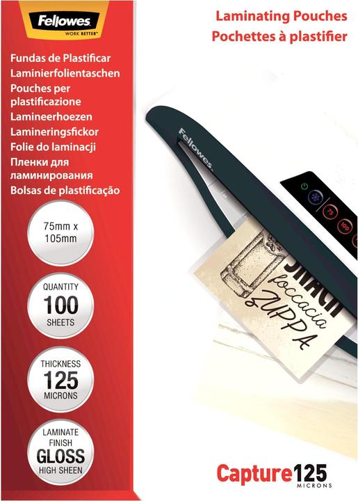 Produktbild Fellowes Capture 125, 75x105mm (ID-Kartenformat, 100 Stück, 125 µm)