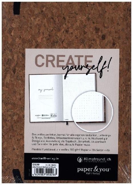 paper&you Journal dotted A5 Kork (15 x 21 cm, Harter Einband)