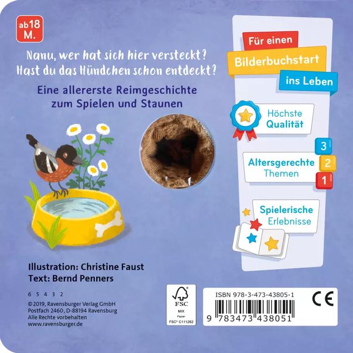 Actual product image Ravensburger My favourite finger puppet book: Hello, little dog (German)