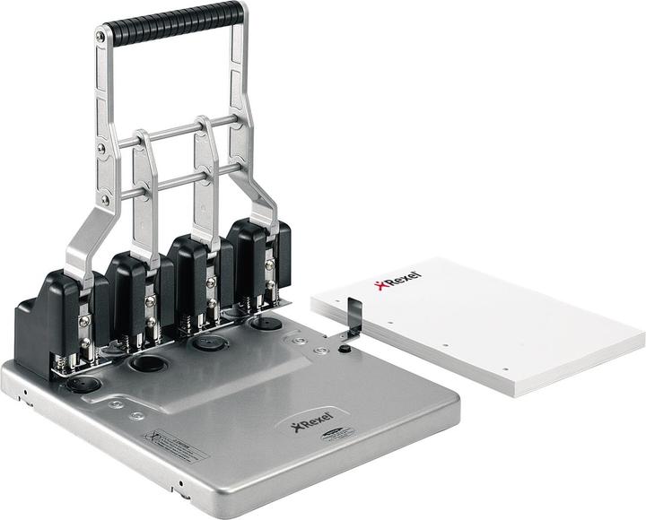 Actual product image Rexel Four-hole punch HD4150, black-silver Punching capacity: 150 sheets, made of metal, stop bar made of