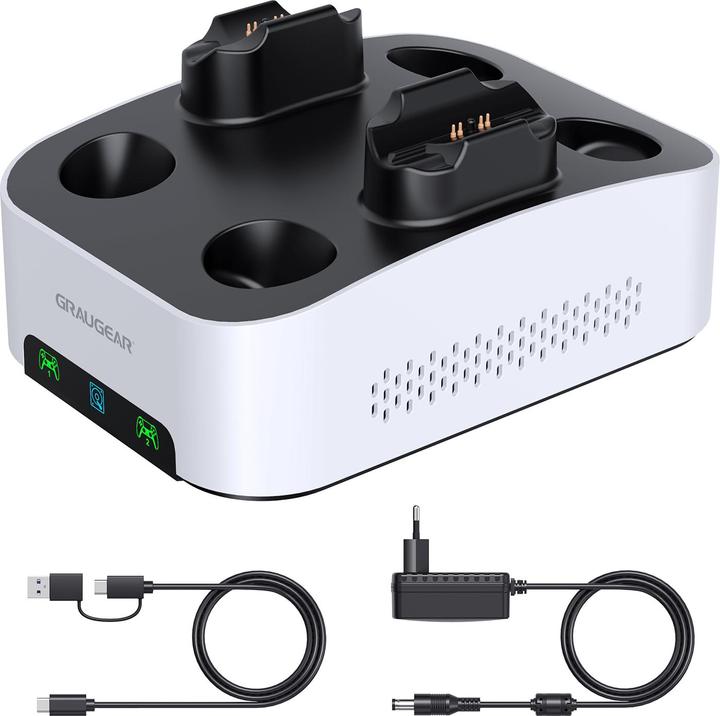 Actual product image Graugear Gaming hard drive enclosure. USB-C w. Dual charging station PS5 (PS5)