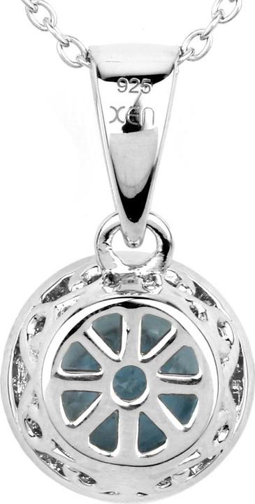 Image du produit Xen Pendentif et chaîne Topaze bleue Solitaire 45 cm 925 argent (Argent sterling 925, 45 cm)