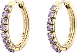 Brosway - Timeless circular earrings with violet zircons Desideri BEIE022