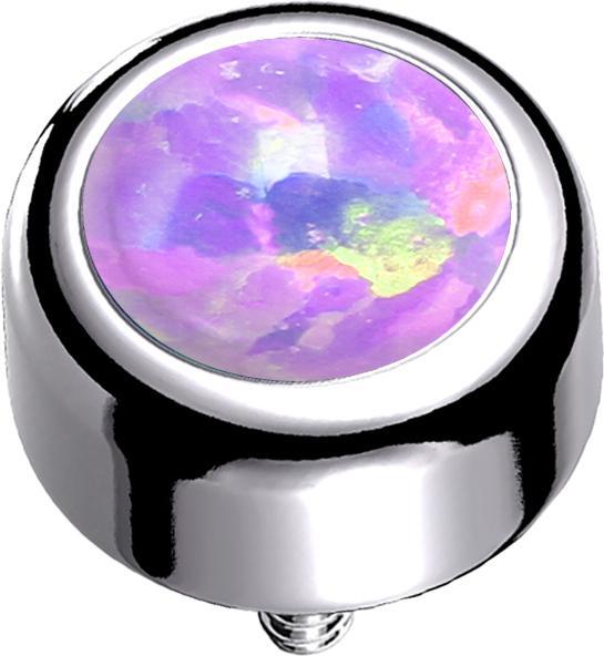 Immagine prodotto Star Piercing Cilindro dell'ancora dermica in argento con opale viola (Titanio G23, senza ottone)
