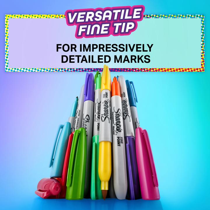 Actual product image Newell Sharpie - Permanent Marker Fine Glam Pop 5-Blister (2201774) (Multicoloured, 0.90 mm, 5 x)