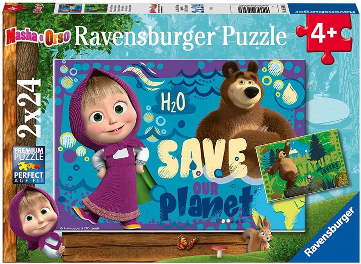 Actual product image Ravensburger 2 24 Piece Puzzles - Masha and the Bear (24 pieces)