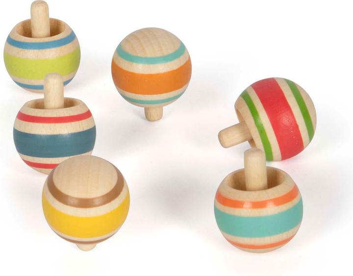 Actual product image small foot Wooden Gyro Top Set