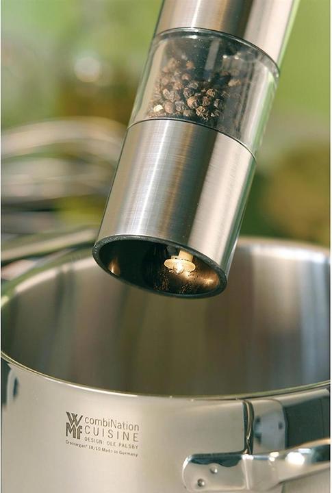 Produktbild WMF Elektrische Mühle 21cm Salz und Pfeffermühle Keramikmahlwerk LED-Leuchte (Pfeffer, Salz, Chili)