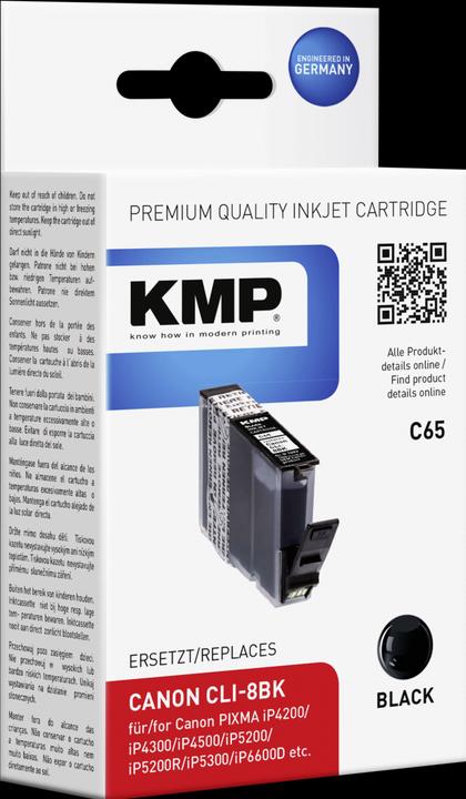KMP C65 Cartuccia d'inchiostro compatibile con Canon CLI-8 BK (FC)