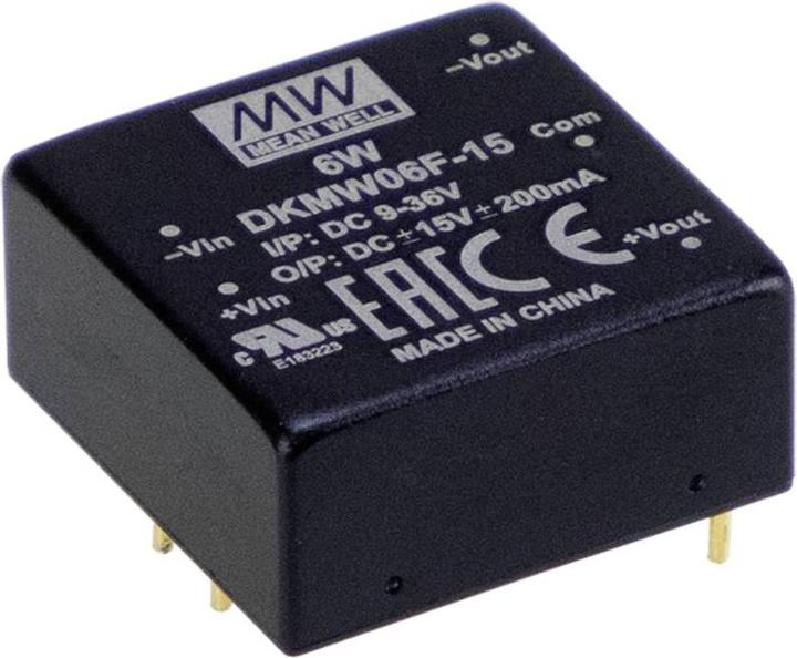 Produktbild MeanWell Mean Well DKMW06F-05 DC/DC-Wandler 24 V 5 V 0.6 A 6 W Anzahl Ausgänge: 2 x Inhal