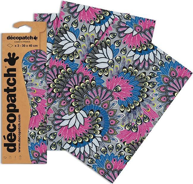 Actual product image Décopatch Decopatch paper 3pcs 30x40cm flowers purple (2640 x)