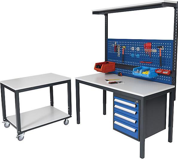 Produktbild kaiserkraft Höhenverstellbarer Werkstatt-Komplettarbeitsplatz (150 cm, 70 cm)