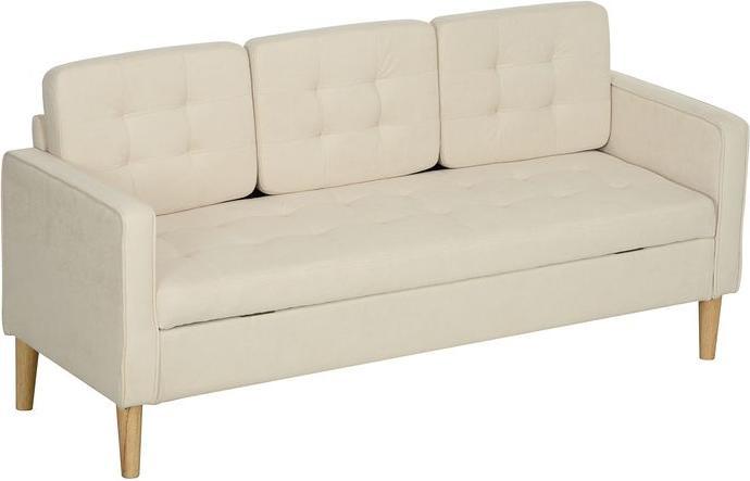 Immagine prodotto Swisshandel24 3 Sitzer Sofa, Couch mit Stauraum, Holzbeine, Samtoptik für Wohnzimmer (3 posti)