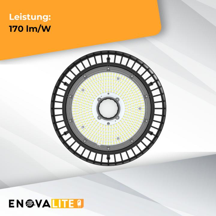 Image du produit Enovalite Luminaire LED Highbay, UFO, EEK : C, 200W, 34000lm, 4000K, noir (34000 lm)