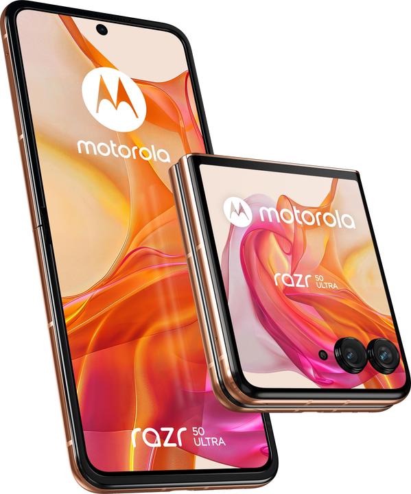Actual product image Motorola Razr 50 Ultra (512 GB, Peach Fuzz, 6.90", SIM + eSIM, 50 Mpx)