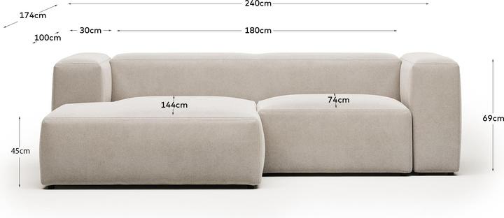 Actual product image Kave Home Blok (3-seater, Corner sofa)