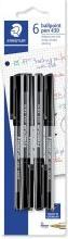 Immagine prodotto Staedtler stick 430 biros in blister con 6 penne, nero, larghezza linea M (Nero, 6 x)