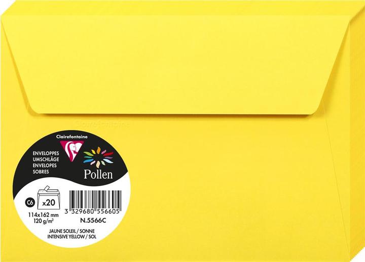 Actual product image Clairefontaine Envelope Pollen Envelope size: DIN C6 Dimensions: 162 x 114 mm (W x H) (C6, 20 x)