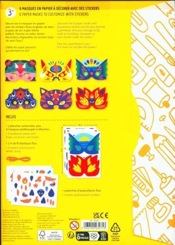 Image du produit Super masks : 6 masques en papier à décorer avec des stickers (Français, Collectif, 2024)