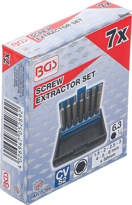 Produktbild BGS Schraubenausdreher-Satz für defekten Innensechskant 1,5 - 6 mm 7-tlg.