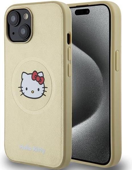 Actual product image Hello Kitty HKHMP14SPGHCKD iPhone 14 6.1" złoty/gold hardcase Leather Kitty Head MagSafe (Apple iPhone 14)