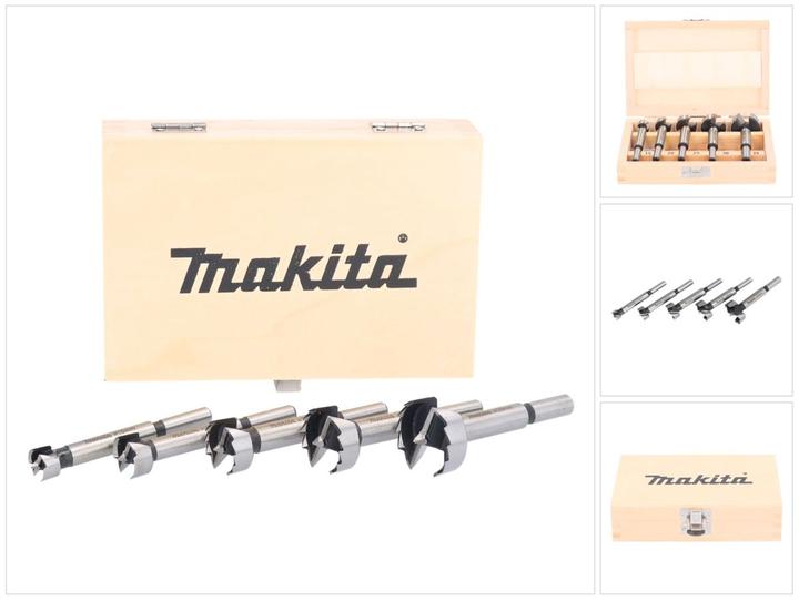 Actual product image Makita Forstner bit set (15 millimetres, 25 millimetres, 30 millimetres, 35 millimetres, 20 mm)