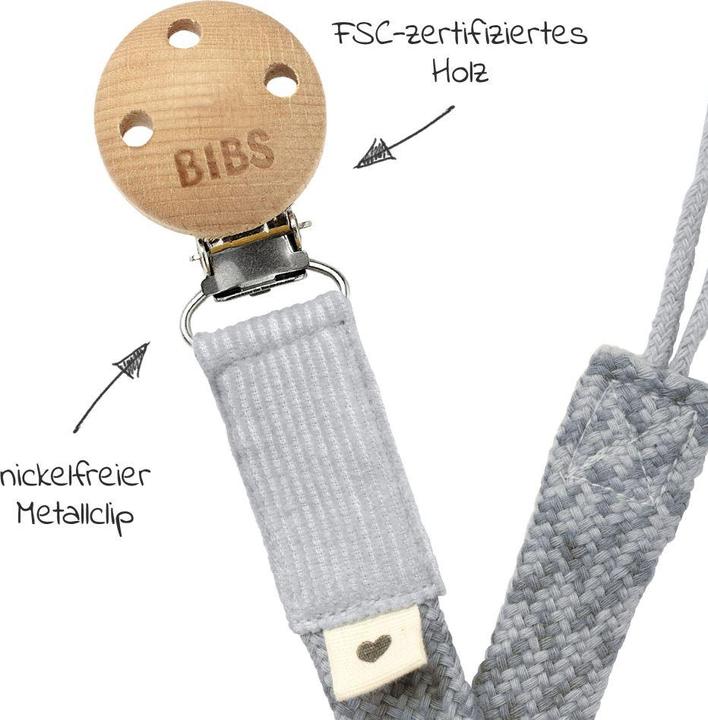 Actual product image Bibs Braided dummy chain, Cloud/ Iron (1 x)