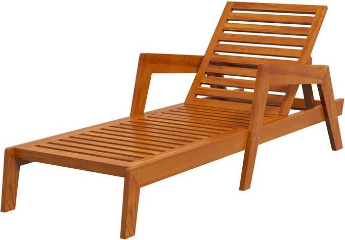 Immagine prodotto Swisshandel24 Lettino prendisole, lettino da giardino in legno, lettino Relax resistente alle intemperie, carico (66 cm)