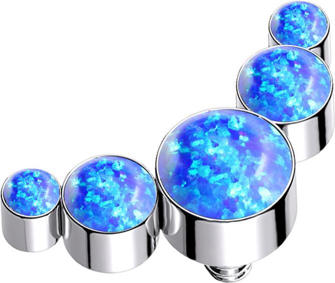 Image du produit Star Piercing Dermal Anchor argent cinq opales bleues (sans laiton, Titane G23)