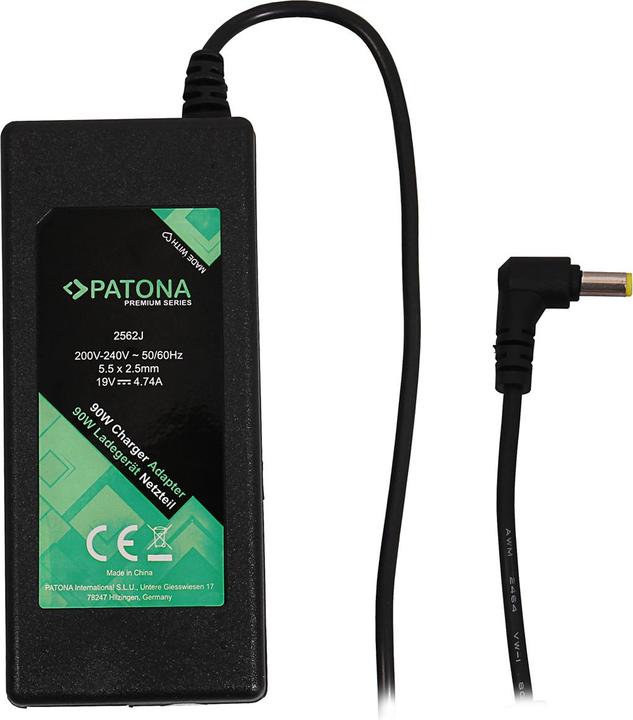 Actual product image Patona Premium Power Supply 19V 4,74A 90W f. Acer Aspire/Travelmate/Extensa/Medion PA-1900-05 (90 W)