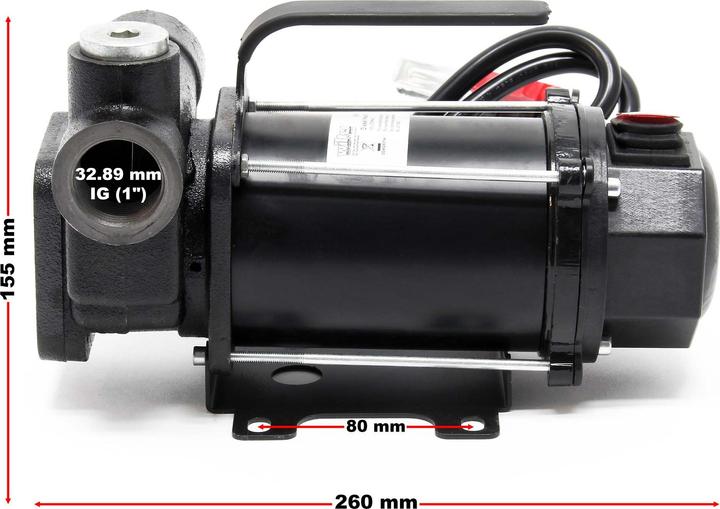 Produktbild Wiltec Bio Dieselpumpe 12V 550W 80l/min Heizölpumpe selbstansaugend Absaugpumpe
