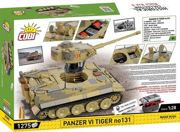 Actual product image Cobi Panzer VI Tiger I no 131 The Tank Museum