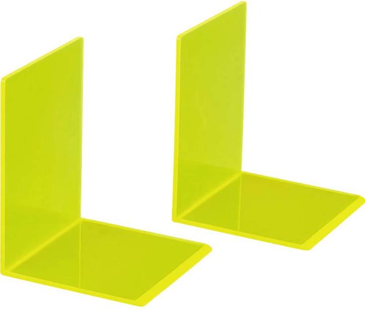 Actual product image Maul Acrylic Bookends Set Neon Blue/Yellow/Pink (10 x 10 x 13 cm)