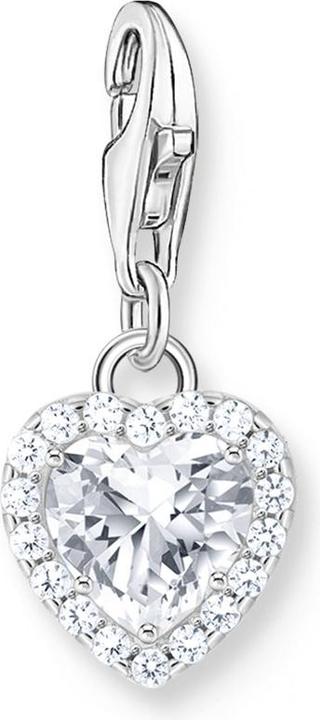 Thomas Sabo Charm-Anhänger Herz Weiss Silber (Argento 925)