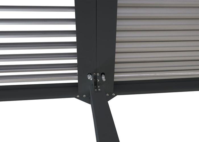 Actual product image Mendler Aluminium pergola HWC-L41, slatted pavilion, sturdy 8cm metal frame 3x6m - anthracite (300 cm, 306 cm)